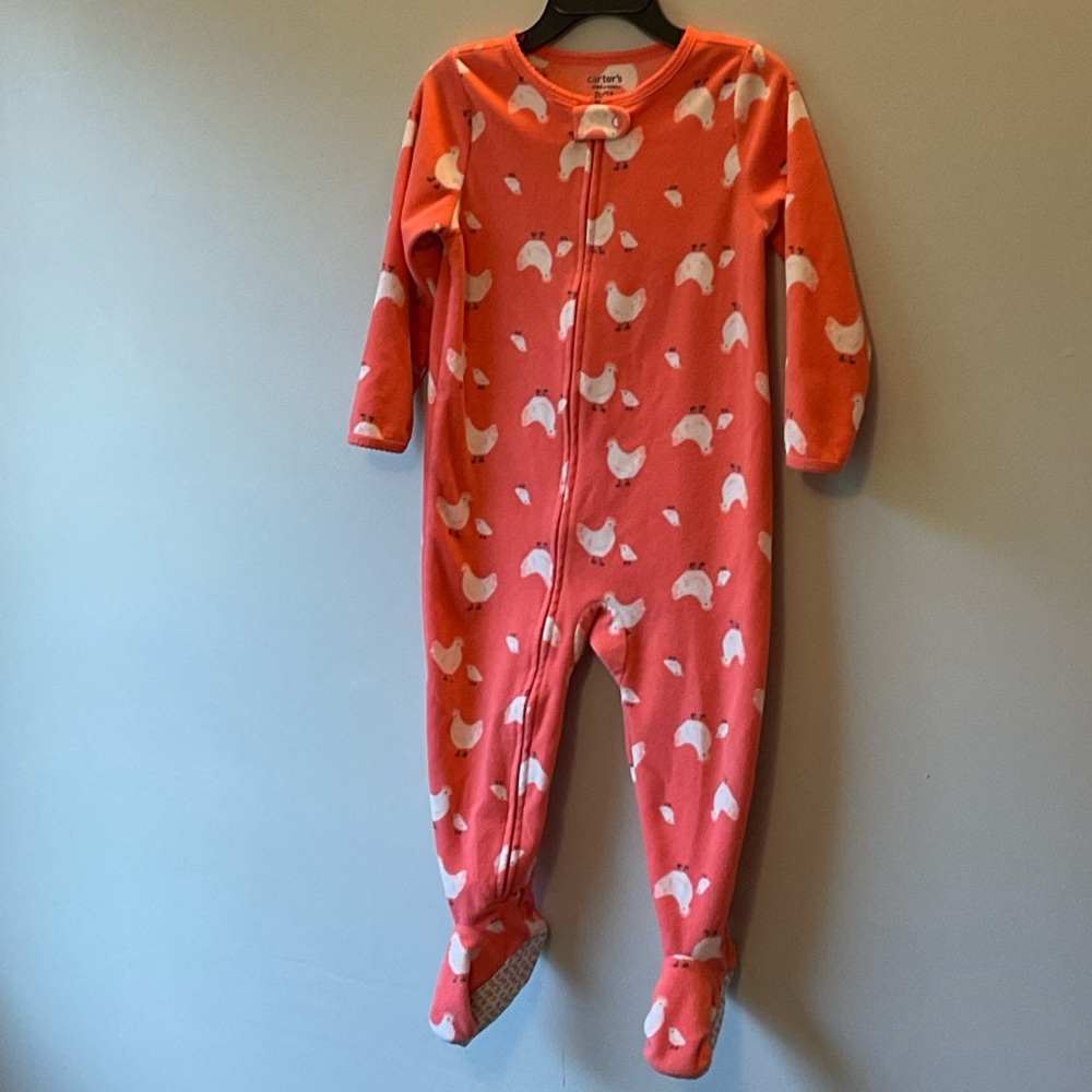 Carter's Pink Chicken Print Footie